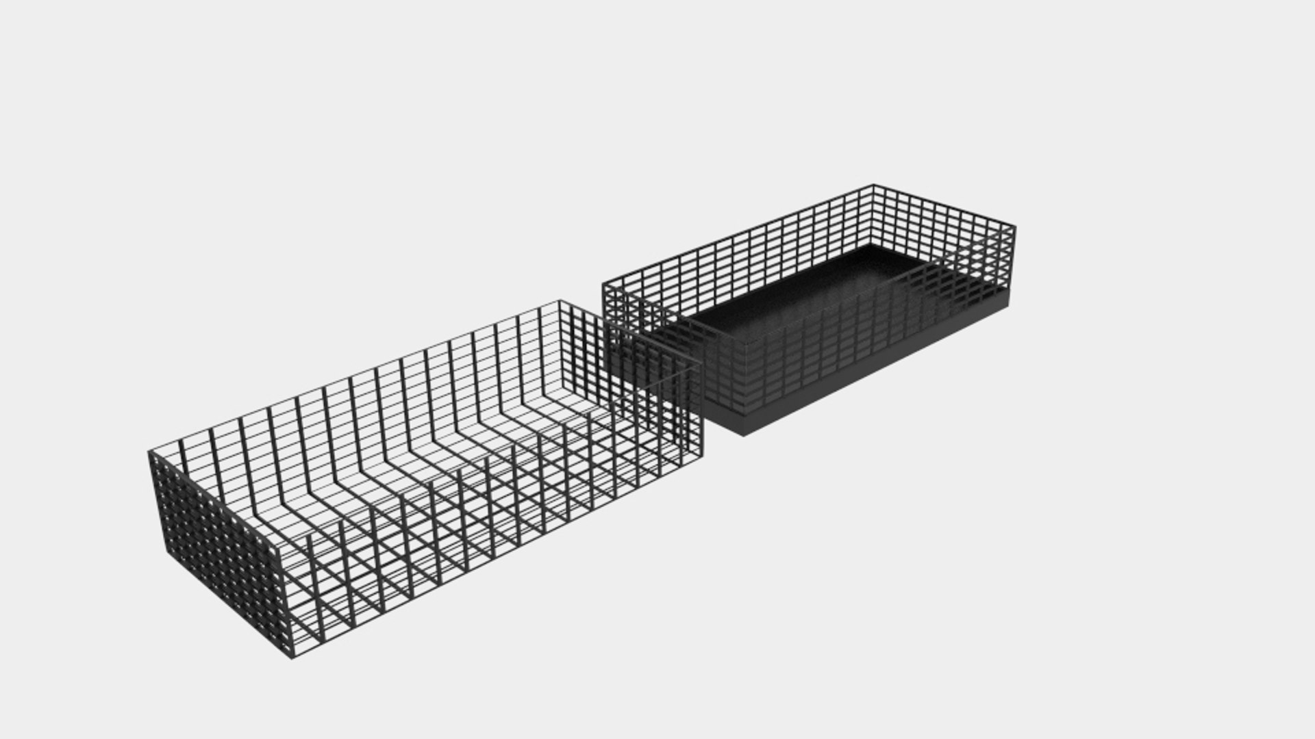 Rectangle Wire Bin Model - TurboSquid 1158366