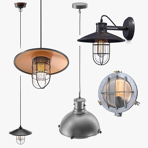Industrial Lamps Collection 2 3D model