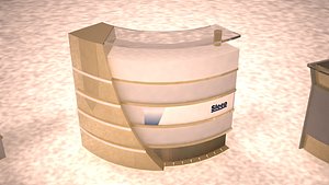 3D service airports reception desks model