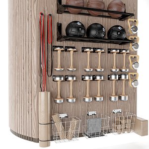 Yoga Fitness Home Gym Decoration Set46 3D model