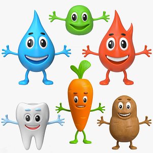 Cartoon characters Collection 3D model