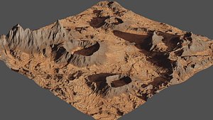 8K Planet Crater Landscape 2 3D model
