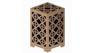 lampshade wooden lamp 3D