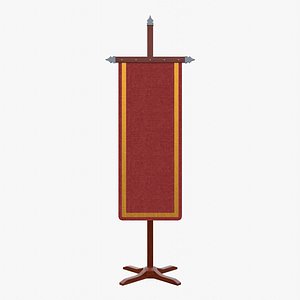Banner with Stand Rectangle Red