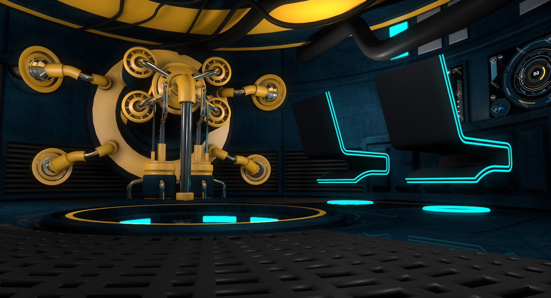 Sci Fi Room 3D Model - TurboSquid 1564349