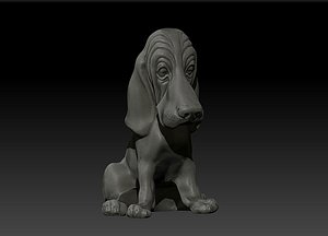 3d model basset hound dog
