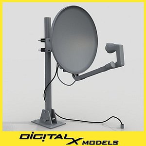 3d model satellite dish - small