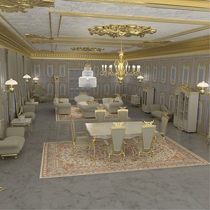 3D Victorian Room White
