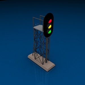 3 light signal 3d model