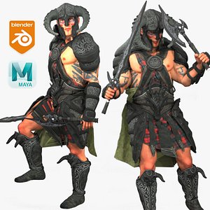 Realistic Rigged Medieval Action Man-Samoyon Character 3D Model