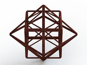Wireframe Shape First Stellation of Cuboctahedron