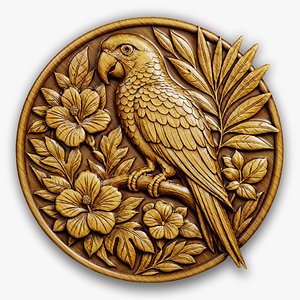 High Detail Parrot Relief for CNC Laser and 3D Print  STL File  4K Grayscale TIFF