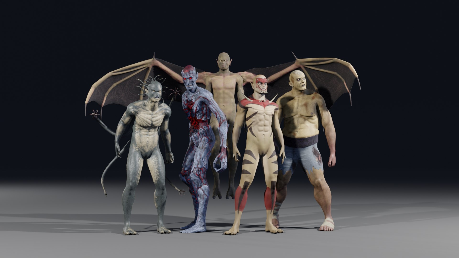 Creature Pack Vol 1 3D model https://p.turbosquid.com/ts-thumb/lY/BOJk0s/QY/preview5/jpg/1709482881/1920x1080/fit_q87/568e71a481ddd604e3a2b23aa29ef63784e370c2/preview5.jpg