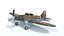 3D Low Poly Cartoon Ilyushin Il-2 Shturmovik WWII Airplane
