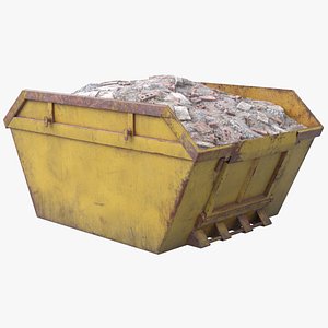Skip Dumpster With Rubble HD