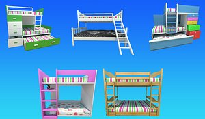 3D model Collection 5 bunk beds