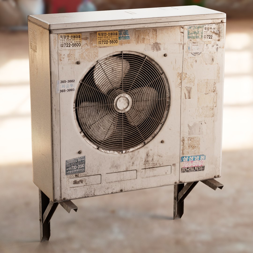 3D Air Conditioner Condenser Old Model TurboSquid 2021357