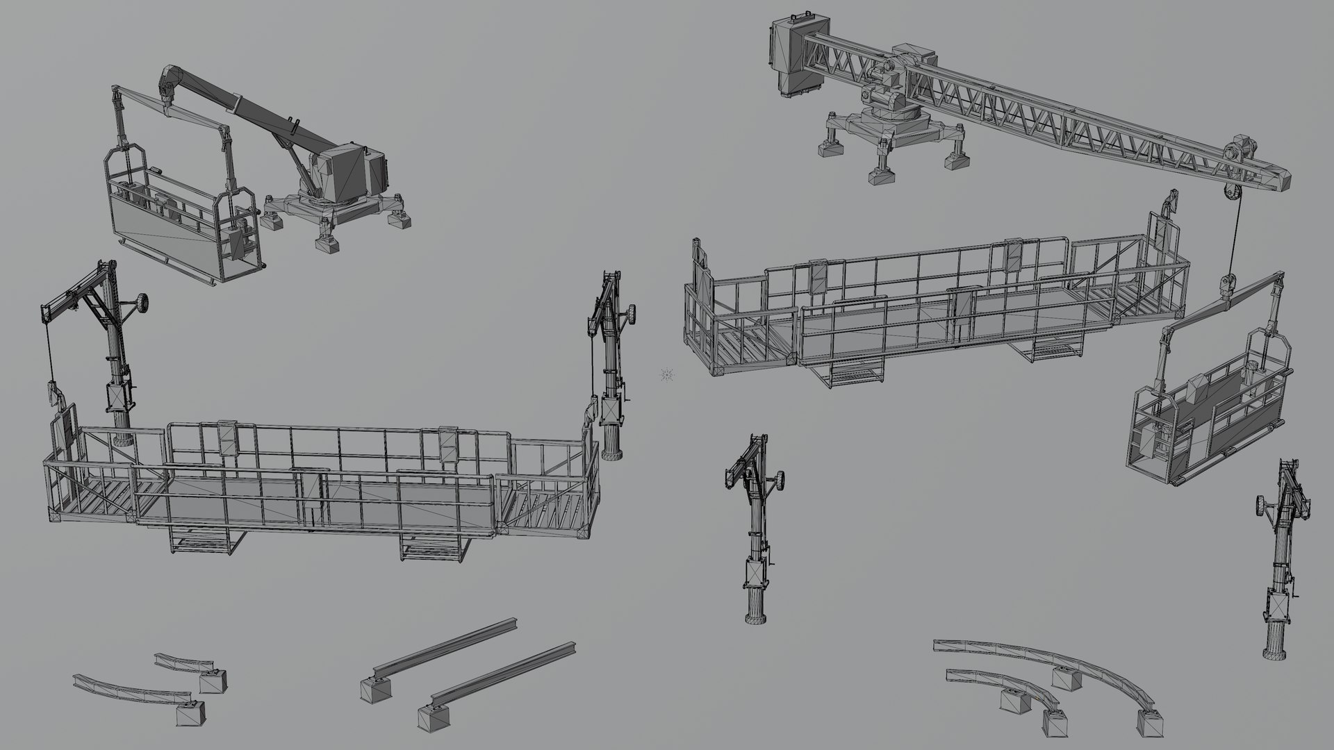 3D Model 8 In 1 Building Maintenance Unit Collection - Game Assets ...
