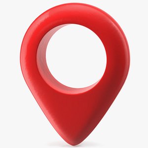 3D red pointer maps symbol
