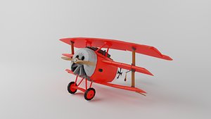 Red Baron Fokker Dr1 Cartoon Plane
