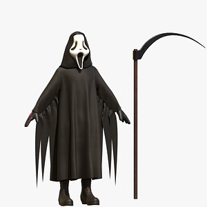 3D Halloween Costume Hooded Ghostface with Girder