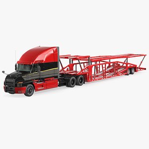3D Mack Anthem Truck with Sun Valley Car Carrier Rigged model