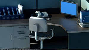 office workstation 3D model