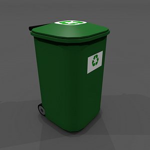Low-poly trashcan