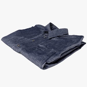 Blue generic folded shirt casual business style clothing 3D