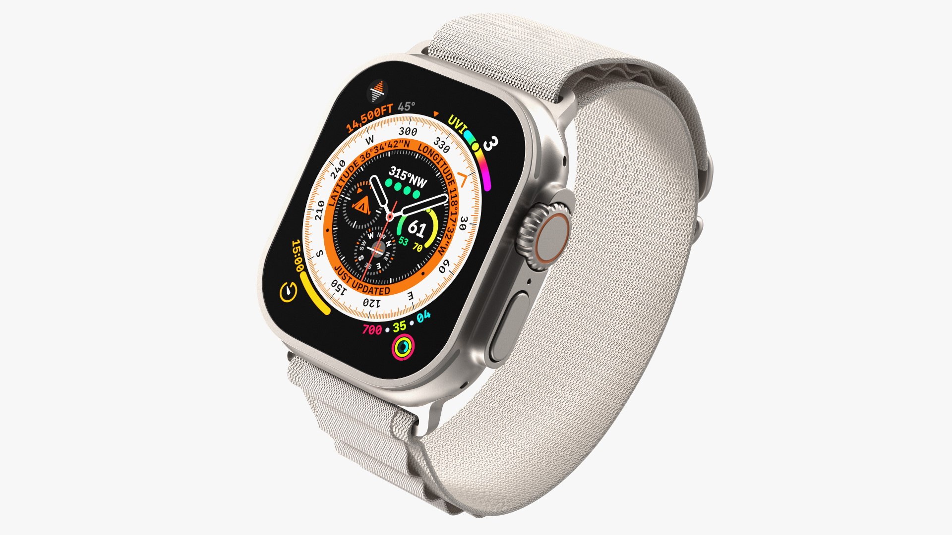 Apple Watch Ultra Alpine Loop Starlight 3D model preview