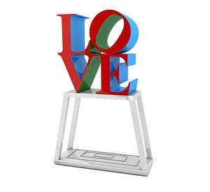 3d model of love park sign pa
