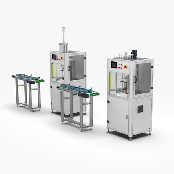 3D Automatic Plastic Packaging Motor Press Fitting Line model ...