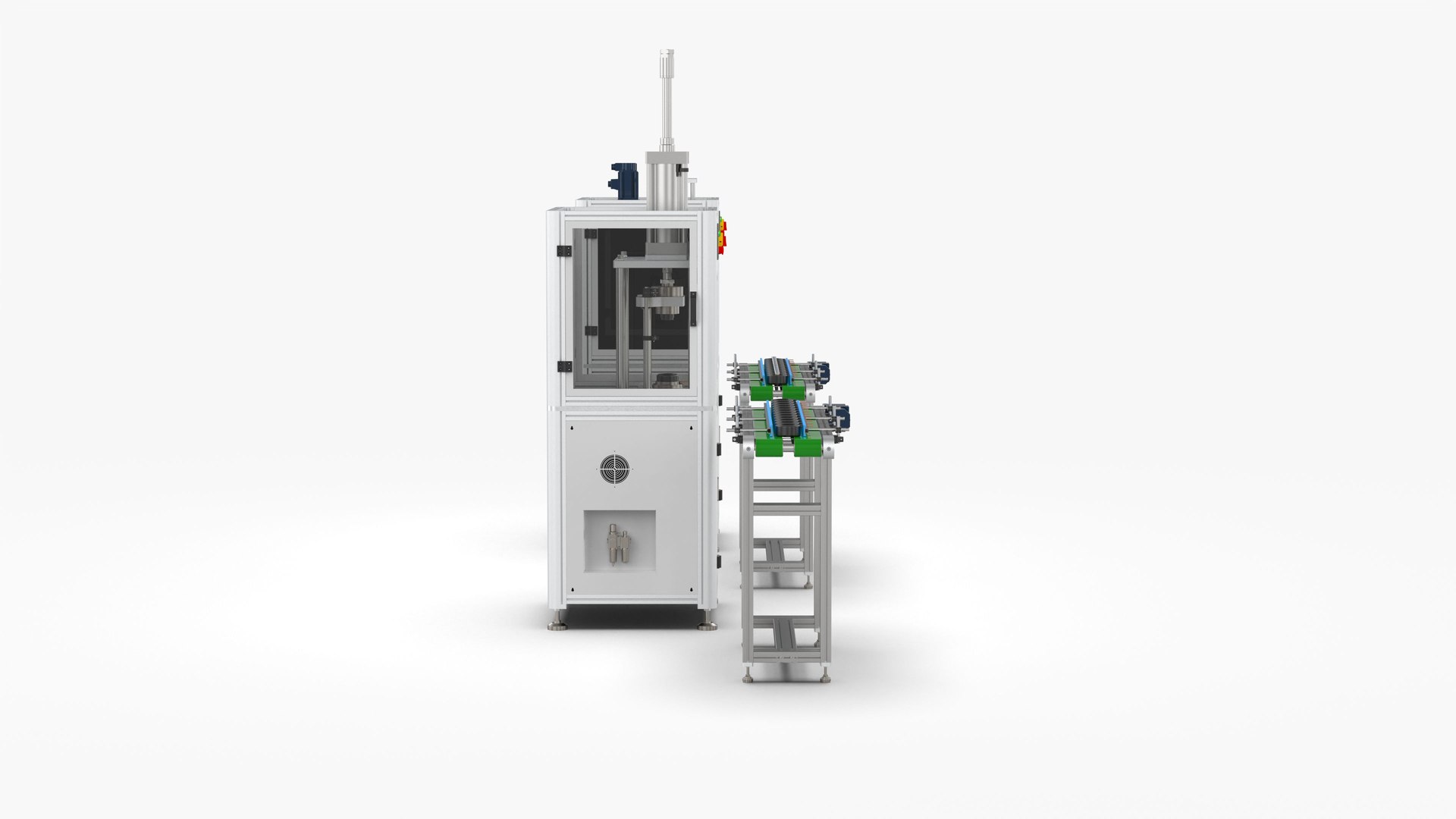 3D Automatic Plastic Packaging Motor Press Fitting Line Model ...