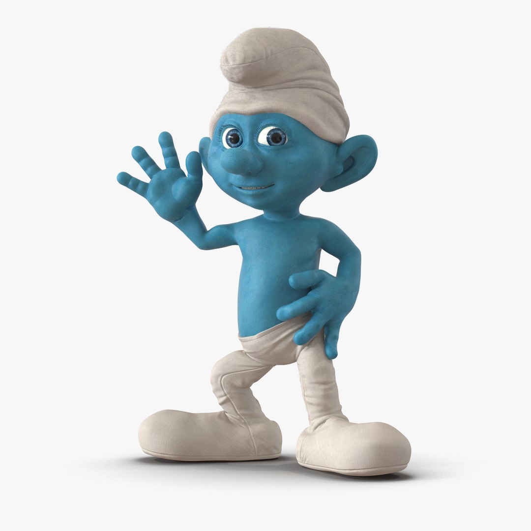 Smurf Rigged with Fur 3D model preview