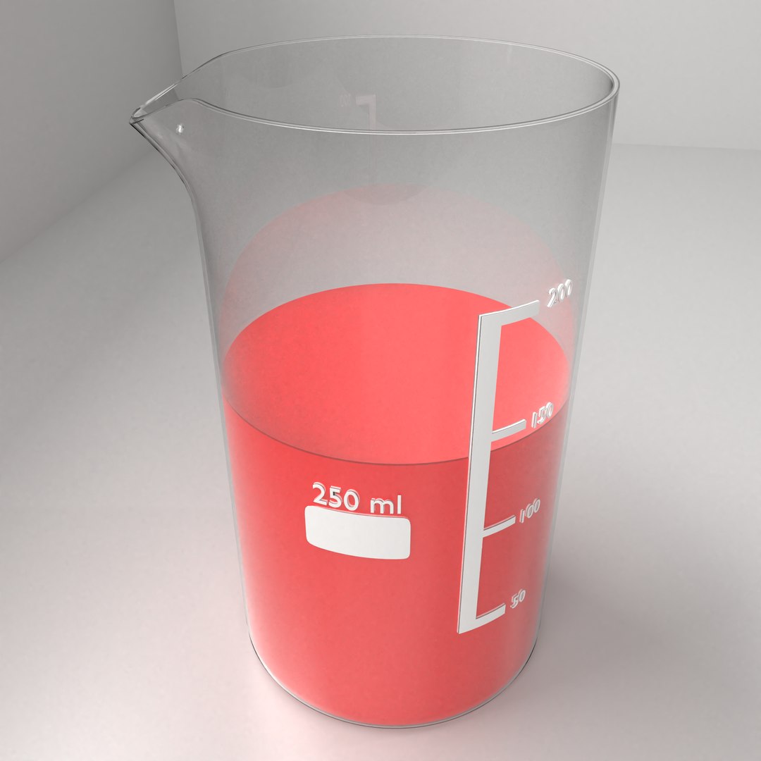 250ml glass beaker liquid 3D - TurboSquid 1536613
