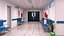 Krankenhausflur und Intensivstation