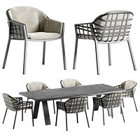 Solpuri Basket chair Rock table set