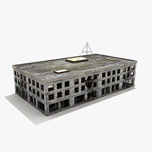ruined building destroyed 3d model