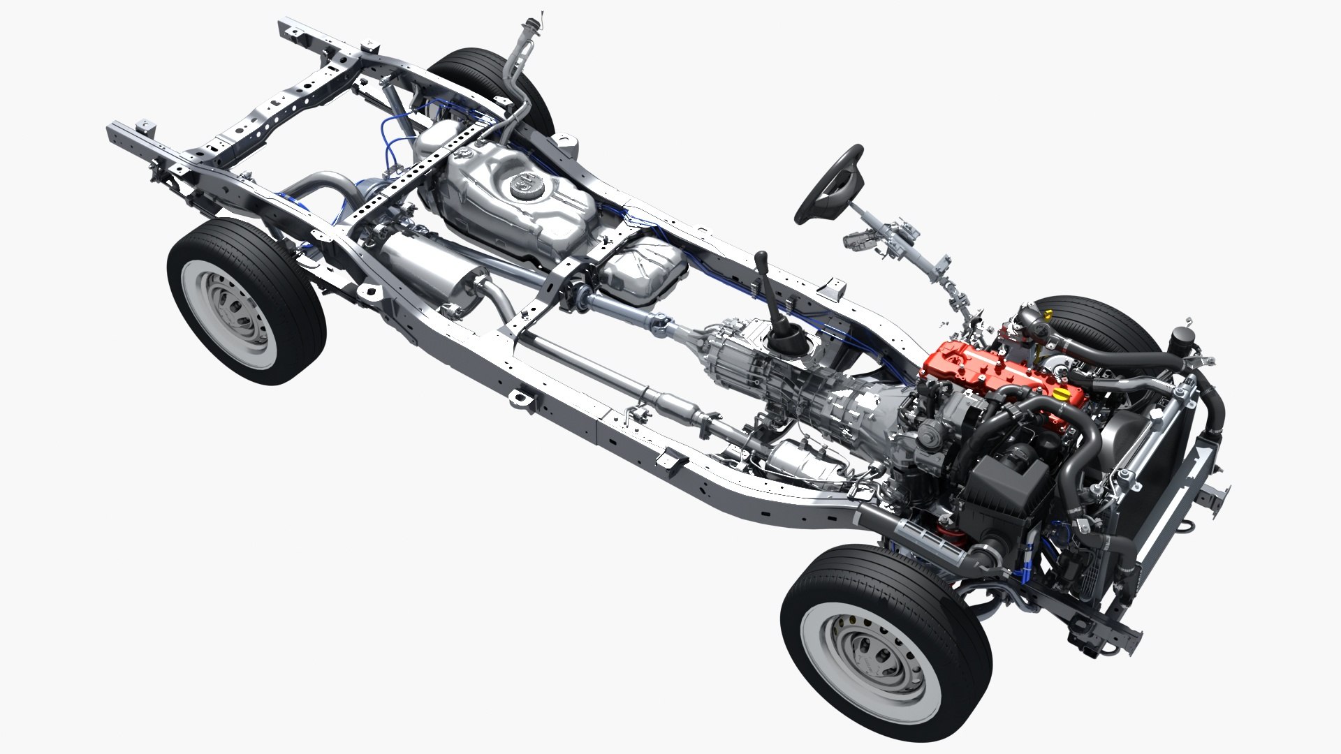 3D Pickup Truck Chassis - TurboSquid 2066725