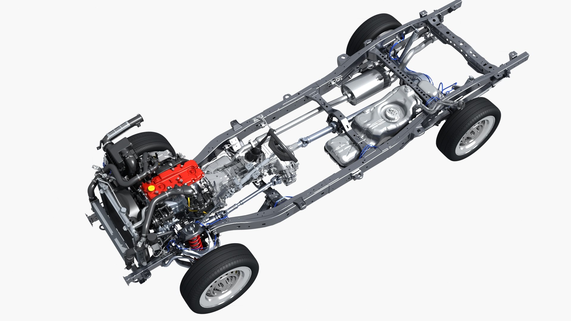 3D Pickup Truck Chassis - TurboSquid 2066725