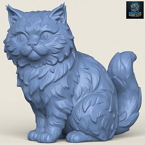 Cute Cat Print Ready 3D Model 3D model