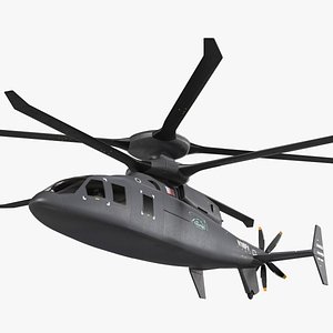 3D SB-1 Defiant Helicopter Rigged