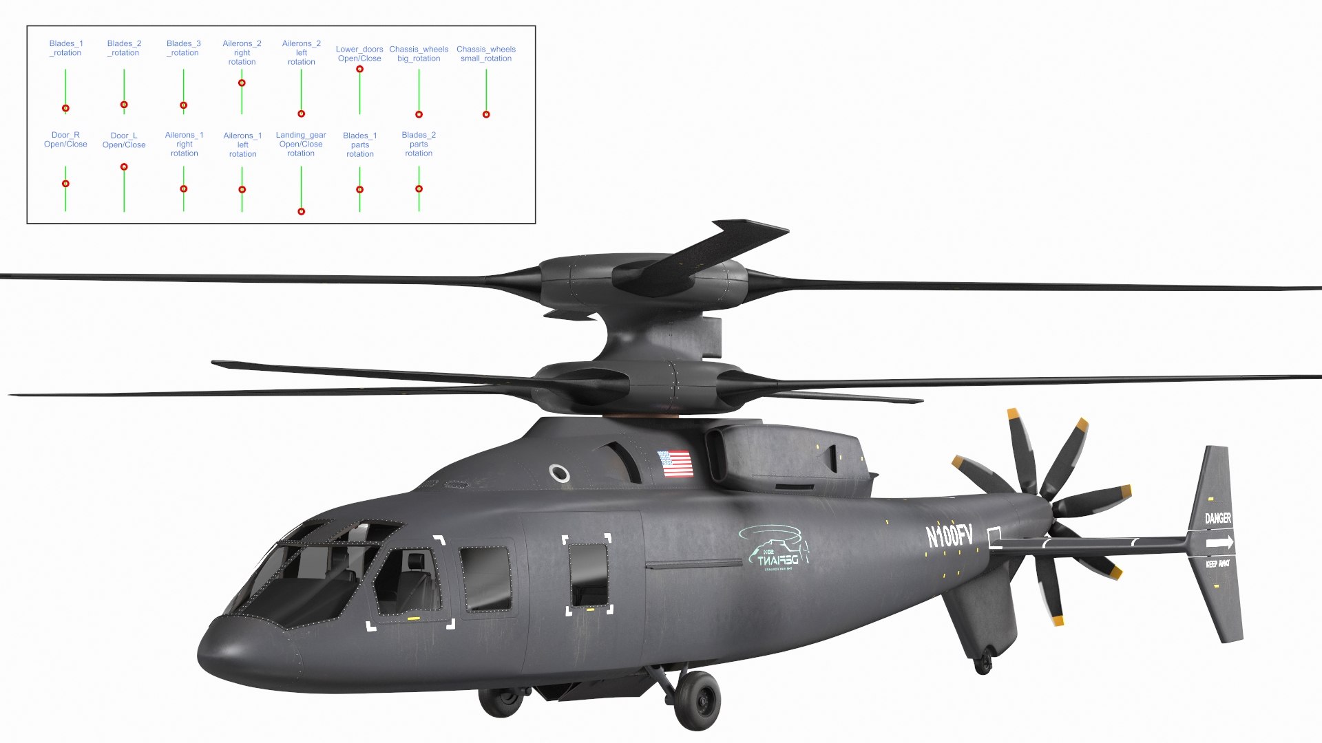 3D SB1 Defiant Helicopter Rigged TurboSquid 1856510