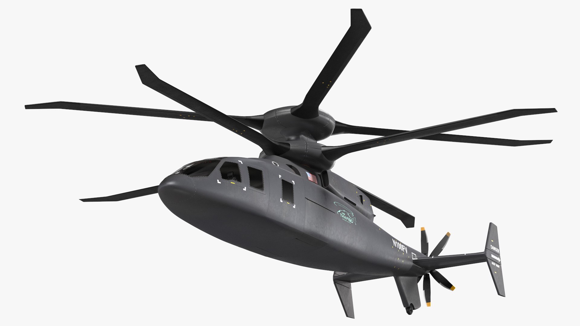 SB-1 Defiant Helicopter Rigged 3D model preview