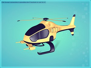 3D Cartoon Fantasy Helicopter