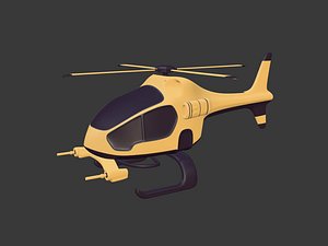3D Cartoon Fantasy Helicopter