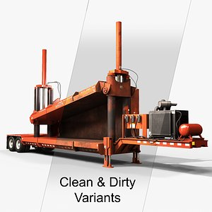 3D Impact V Car Crusher - PBR - Rigged - Textured with 2 types model