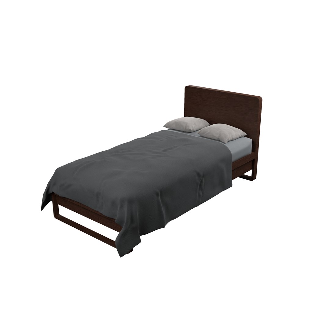 3D Simple double bed model TurboSquid 2063945