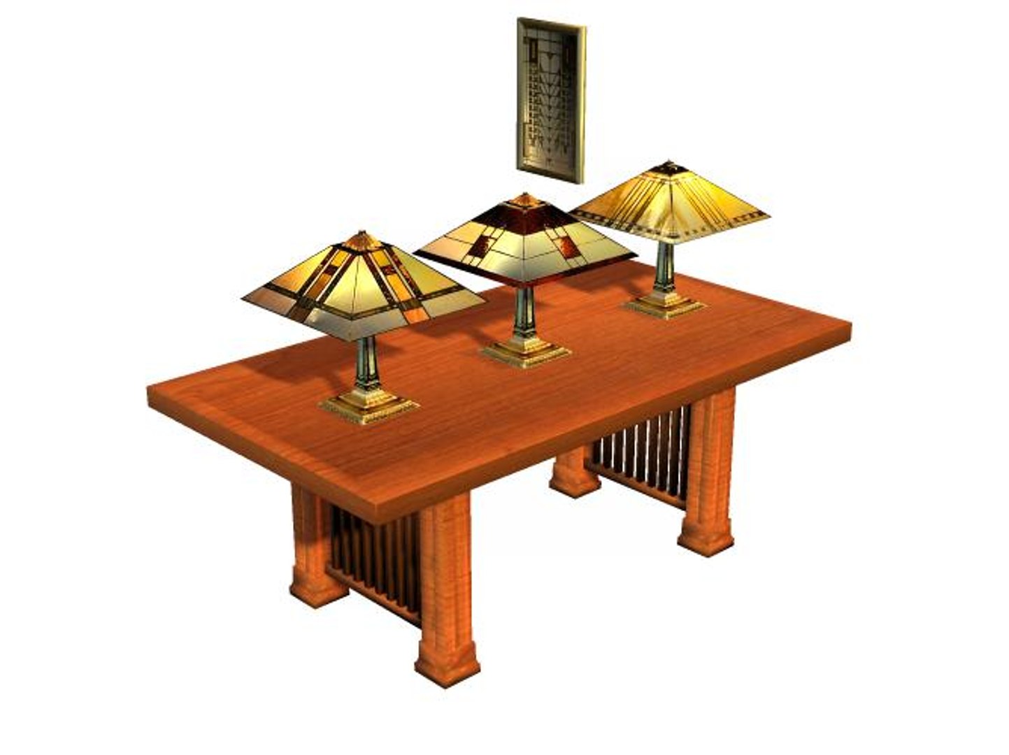 Prairie Style Furniture Chair Table 3d Model
