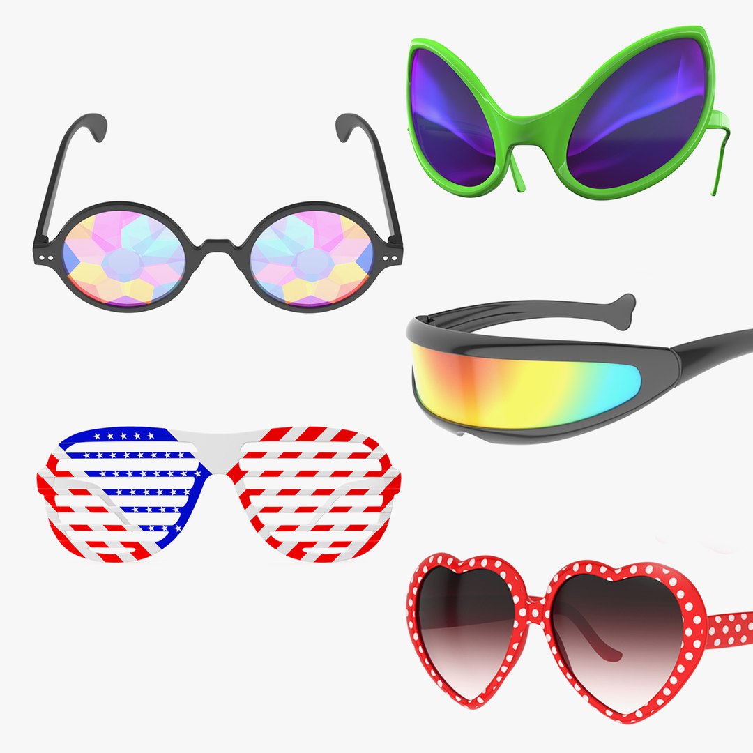 Party Sunglasses Collection 3 3D model preview